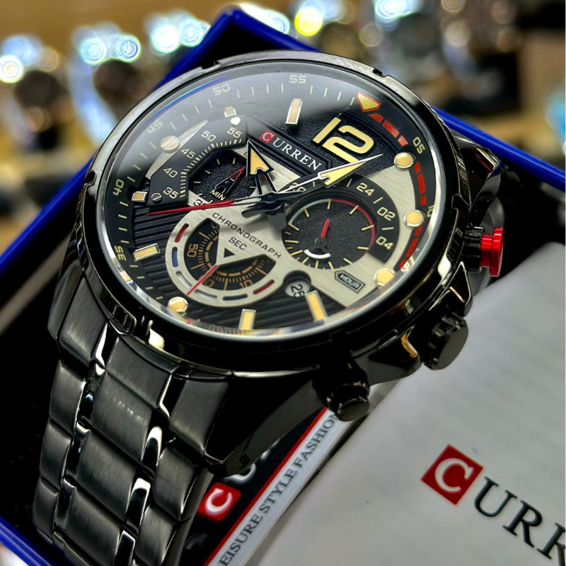 Relógio cronógrafo Maria Chic Curren 8395 em aço inoxidável