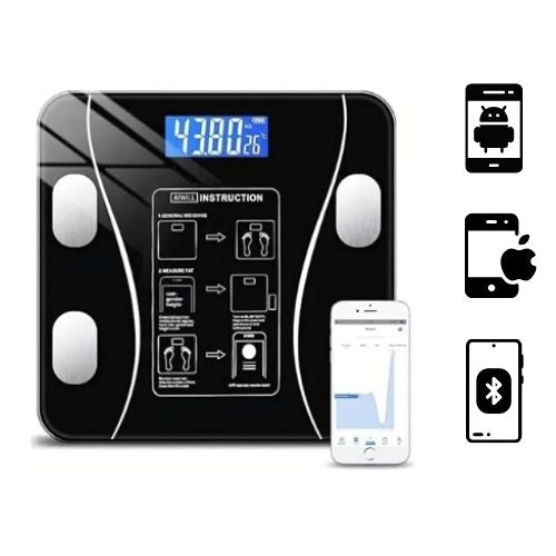 Báscula Inteligente de Bioimpedancia Bluetooth – ¡Conoce Tu Cuerpo a Fondo!
