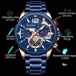 Relógio cronógrafo Maria Chic Curren 8395 em aço inoxidável