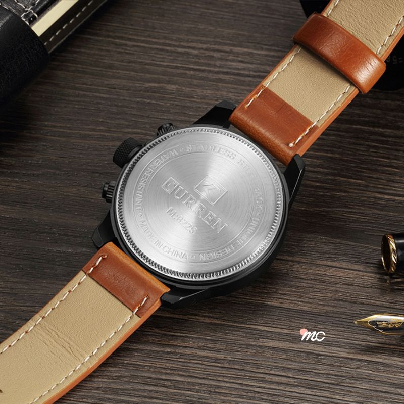 Llegó a María Chic Reloj Curren 8225 en Cuero Estilo Vintage