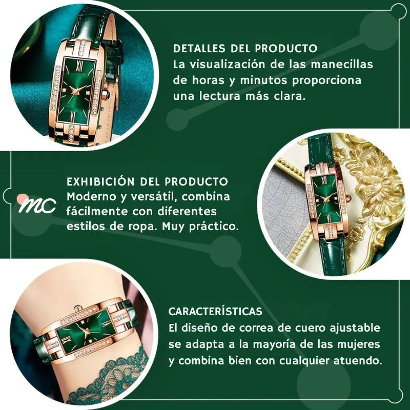 Reloj Vintage Color Esmeralda: Hoy con Regalo