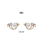Aretes Banados En Oro con Perla Maria Chic