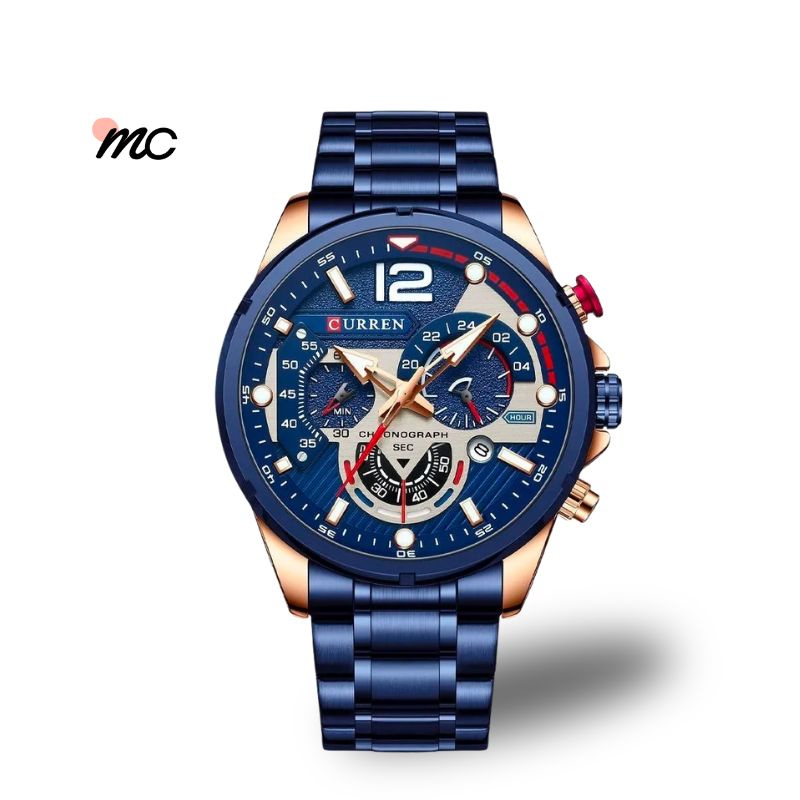 Relógio cronógrafo Maria Chic Curren 8395 em aço inoxidável