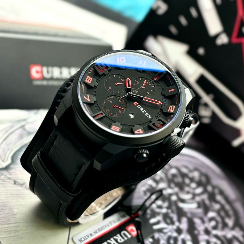 Llegó a María Chic Reloj Curren 8225 en Cuero Estilo Vintage